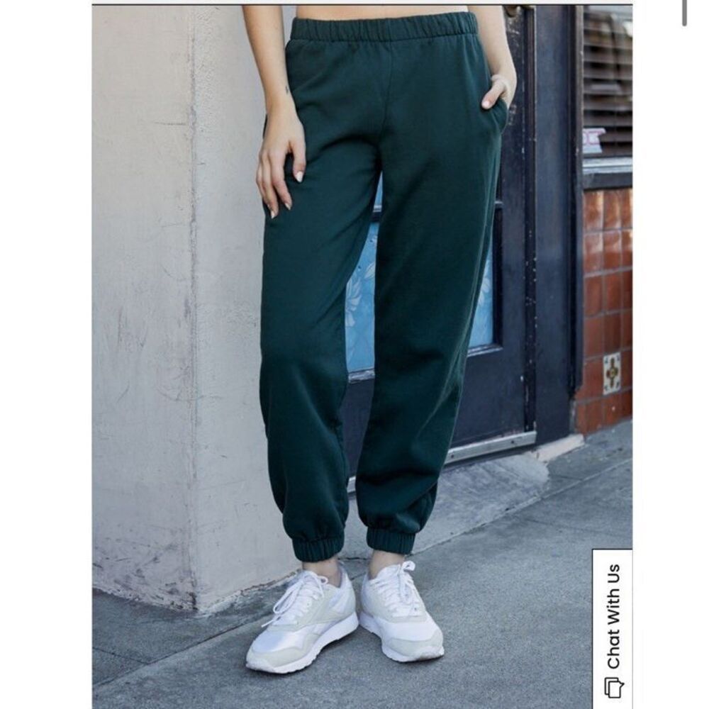 John Galt Brandy Melville ROSA EXTRA THICK Sweatpants Hunter GREEN Joggers OS